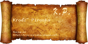 Kroó Piroska névjegykártya