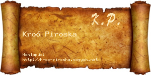 Kroó Piroska névjegykártya